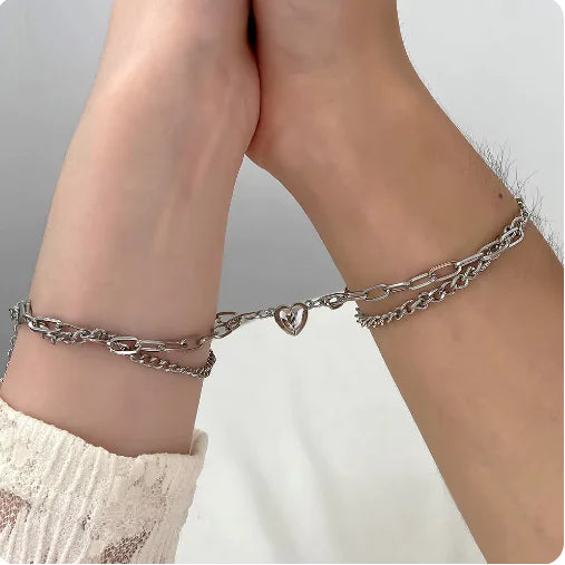 Magnetic Love Link Bracelets – Couple & Best Friend Matching Gift